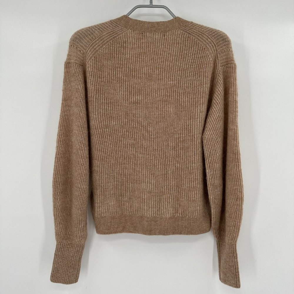Quince Women's Heather Oatmeal Baby Alpaca-Merino Wool Cropped Cardigan sz XS - Picture 7 of 7